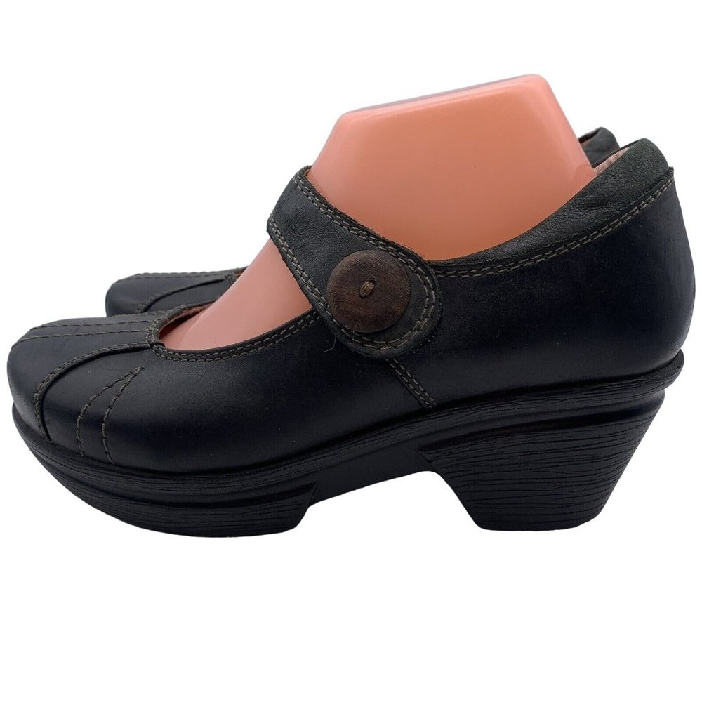 Sanita Natasha Mary Jane Clogs Women EU 38 US 7 Shoes Black Leather Career